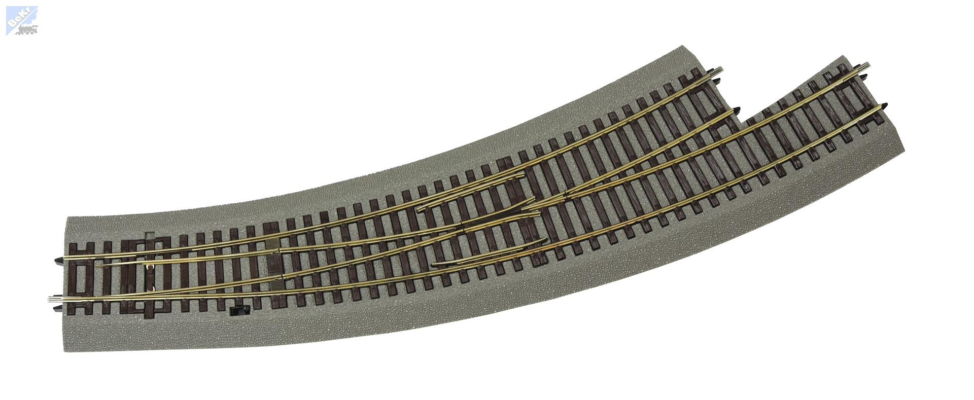 Roco 42574 BWr5/6 ROCO LINE dřevěné pražce s podložím, výhybka oblouková levá, R 542,8 mm (R5), úhel oblouku 30°