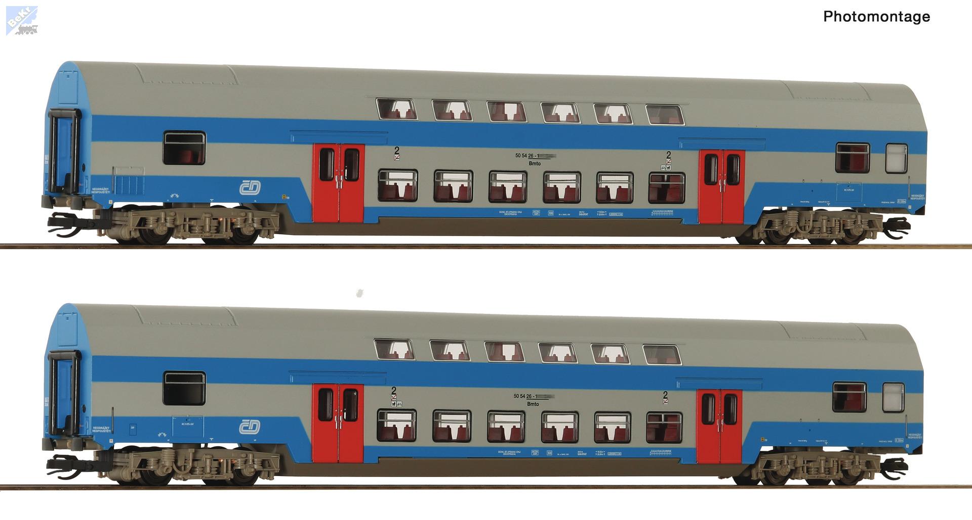 Roco 6280044 Set dvou osobních patrových 4-osých vozů Bdmteeo ČD
