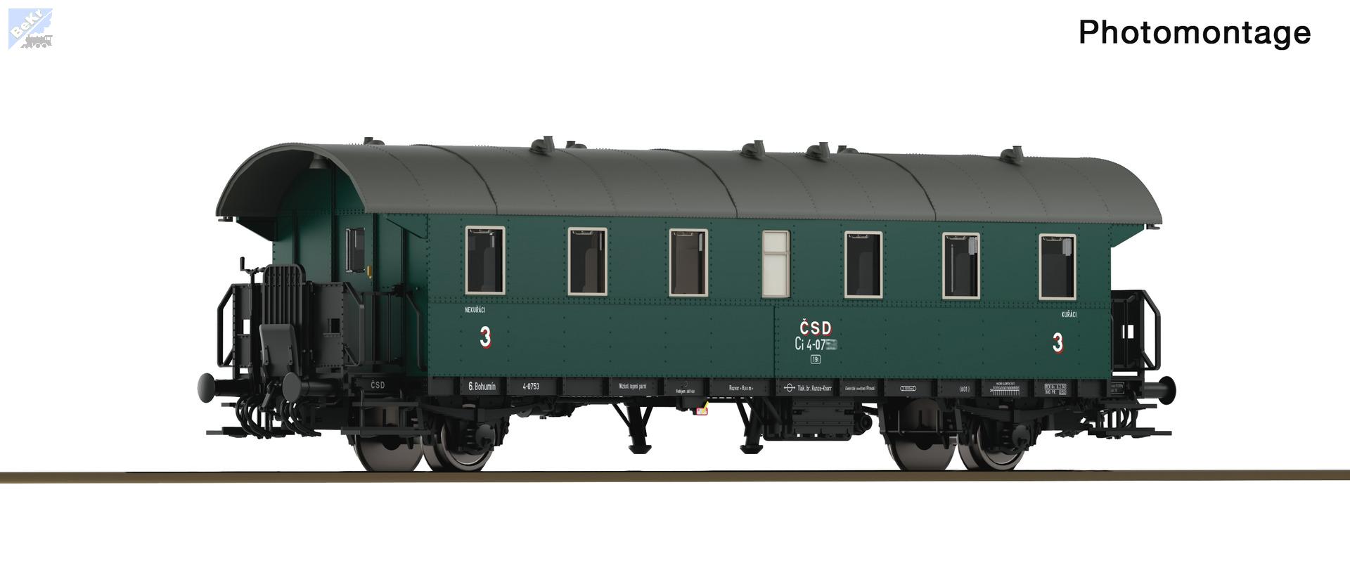 Roco 6280075 Osobní 2-osý vůz 3. tř., Bc ČSD