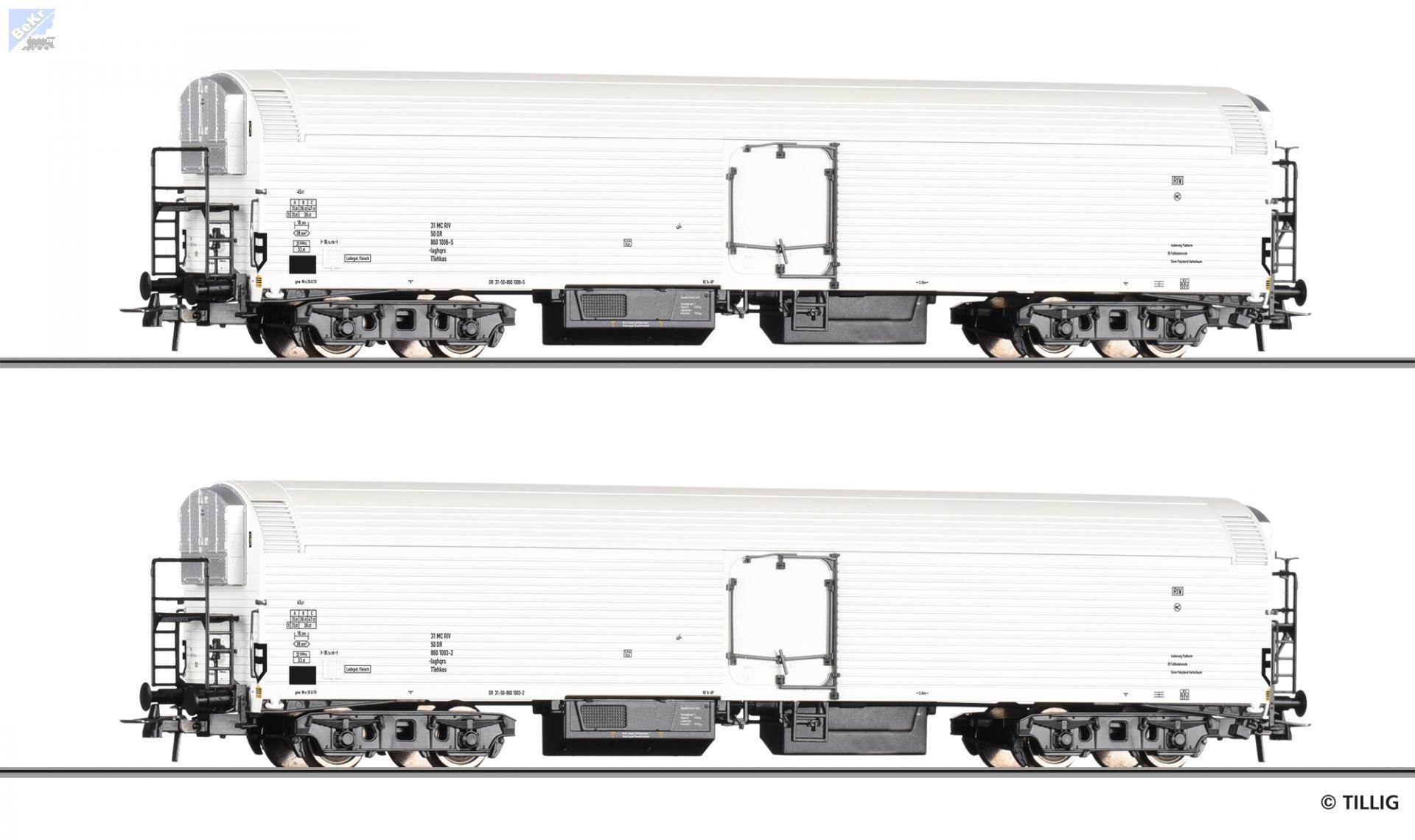 Tillig 70076 Set dvou 4-osých chladírenských vozů Iaghqrs DR