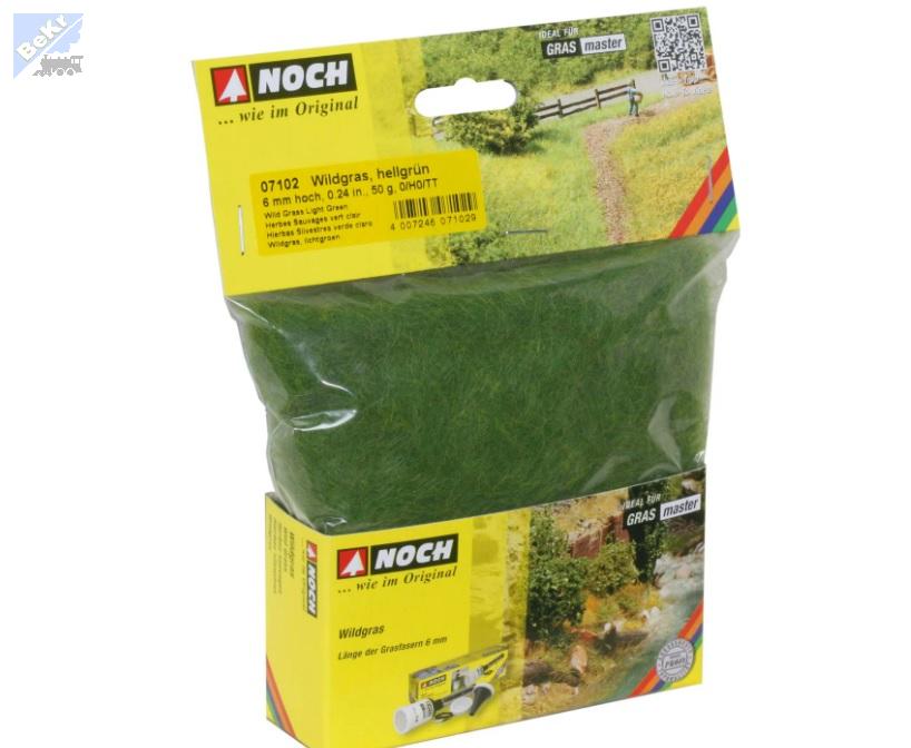 Noch 07102 Statická tráva 6 mm, divoká tráva, světle zelená, 50 g