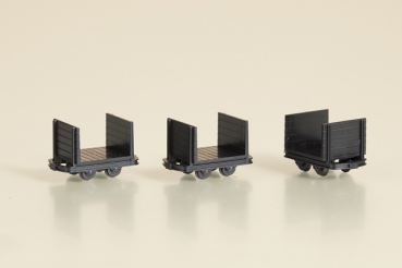 Auhagen 41704 Set 3ks vozů s čelními stěnami délka přes nárazníky 19 mm atrapa