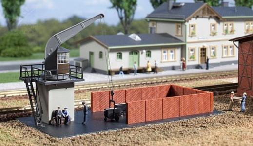 Auhagen 11445 Zauhlovací zařízení s otočným jeřábem stavebnice