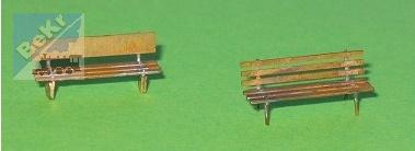 DK-model H00942 Dva druhy laviček z leptaného plechu – v balení 3 + 3 kusy
