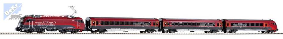 Piko 58131 Set Railjet s loko RH 1216, vozy a řídícím vozem ÖBB