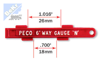 Peco SL-336 Měrka osové vzdálenosti kolejí