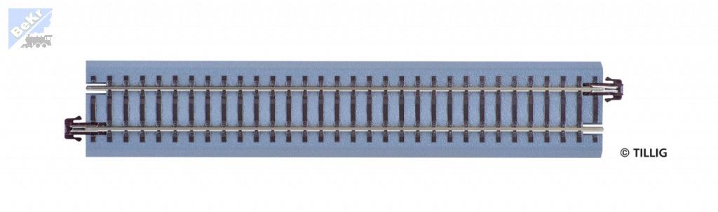 Tillig 83712 BG 1: Rovná kolej na dřevěných pražcích s podložím, délka 166mm