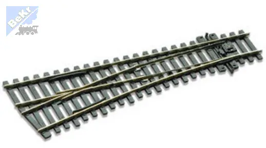 Peco SL-E192 Rovná výhybka levá 12°, R 610 mm, délka 185 mm, vodivá srdcovka