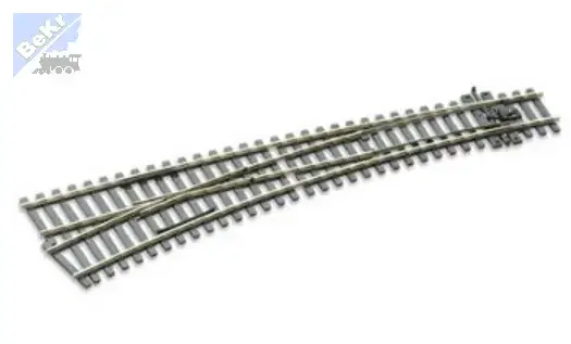 Peco SL-E187 Oblouková výhybka levá, R 1524/762 mm, délka 256 mm