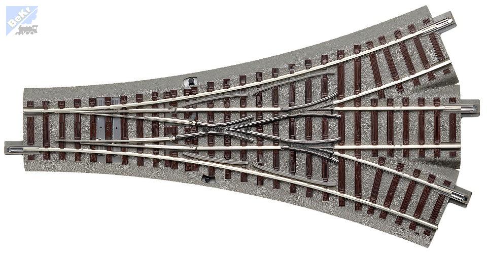 Roco 61160 Třícestná výhybka 22,5°, délka 200mm, oba směry R 502,7 mm, ručně ovládaná, geoLine