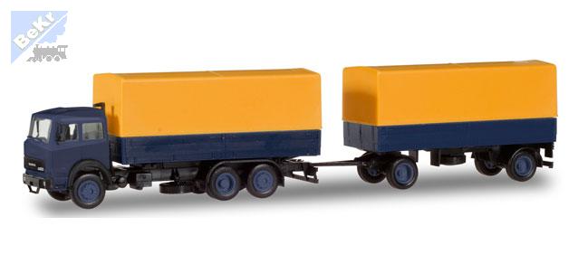 Herpa Basic 309578 Iveco Magirus s přívěsem modrožlutý