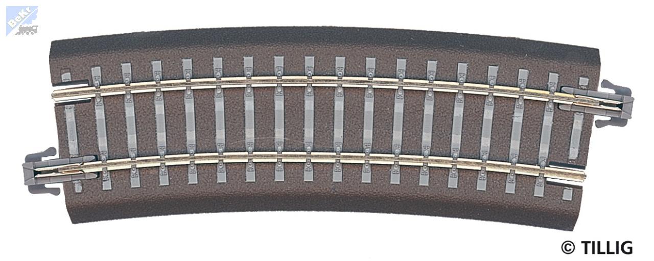 Tillig 83707 BR 22: oblouková kolej na betonových pražcích s podložím R 353 mm / 15°
