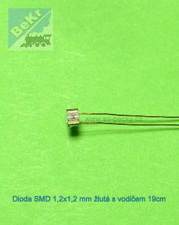LED 19782 LED dioda SMD žlutá 1 x 0,5 x 0,4mm s vodiči 19cm, max. 3V