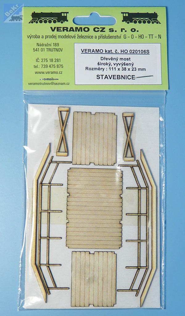 VERAMO CZ H0020106S Dřevěný most, široký, vyvýšený - STAVEBNICE