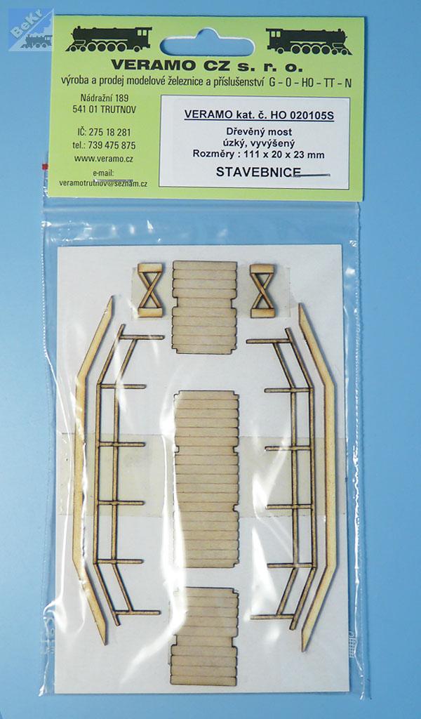 VERAMO CZ H0020105S Dřevěný most, úzký, vyvýšený - STAVEBNICE