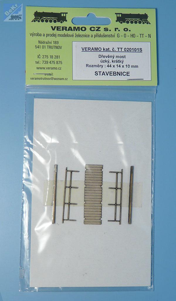 VERAMO CZ TT020101S Dřevěný most úzký, krátký - STAVEBNICE