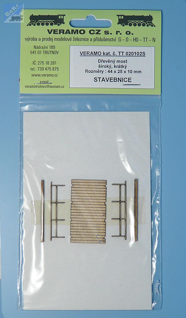 VERAMO CZ TT020102S Dřevěný most, široký, krátký - STAVEBNICE
