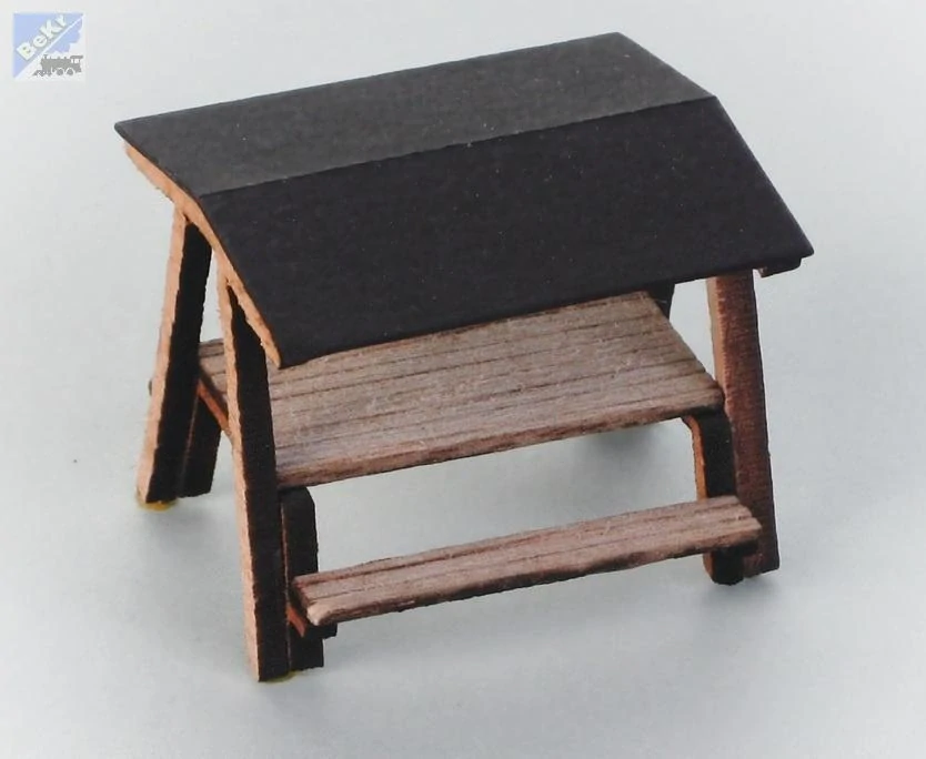 BuBi-model TT70002H Turistické odpočívadlo, 29 x 20 x 24 mm, hotový, sestavený a nabarvený model