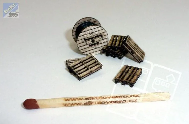 Igra model 121017 Palety 2ks, cívky 2ks, stavebnice Laser Cut