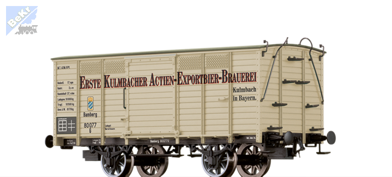 Brawa 48038 Uzavřený 2-osý vůz G „ERSTE KULMBACHER ACTIEN-EXPORTBIER-BRAUEREI” K.Bay.Sts.B. !!! AKCE !!!