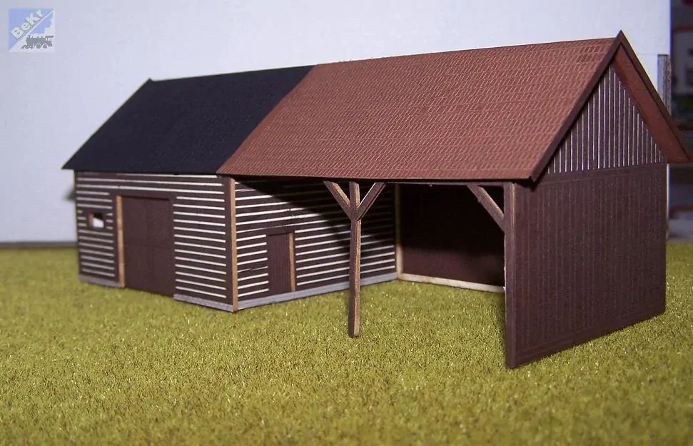 BuBi-model TT60116 Roubená stodola, 173 x 66 x 68 mm, barvená stavebnice Laser-Cut !!! AKCE !!!