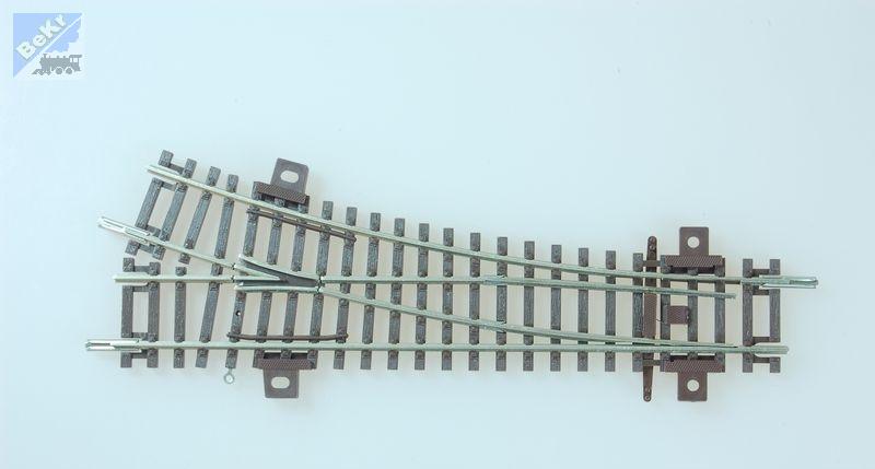 Kuehn-modell 72641 WR10 výhybka rovná pravá s vodivou srdcov 10°/R 758,04mm, délka 193,8 mm