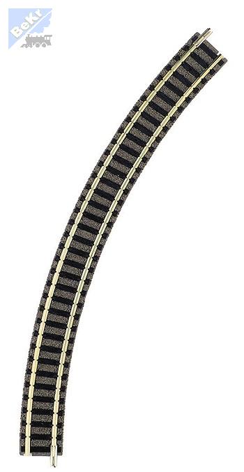 Fleischmann 9125 R2 oblouková kolej na dřevěných pražcích s podložím R 225,6 mm, 45°