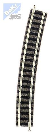 Fleischmann 9136 R4 oblouková kolej na dřevěných pražcích s podložím R 430 mm, 15°