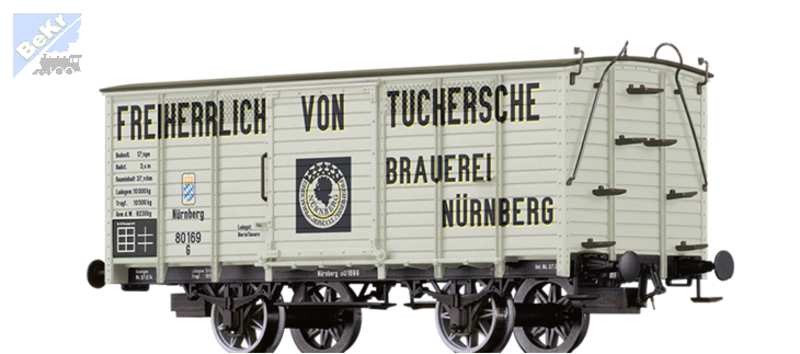Brawa 48034 Uzavřený 2-osý vůz G „FREIHERRLICH VON TUCHERSCHE BRAUEREI NÜRNBERG” K.Bay.Sts.B. !!! AKCE !!!
