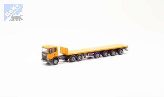 Herpa 311403 SCANIA CG 17 XT 6X6 s plošinovým čtyřnápravovým návěsem