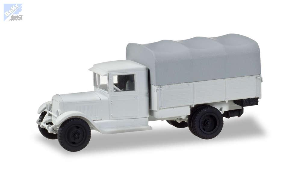 Herpa 746359 ZIS 5 valník s plachtou, Zimní kamufláž Moskva 1941