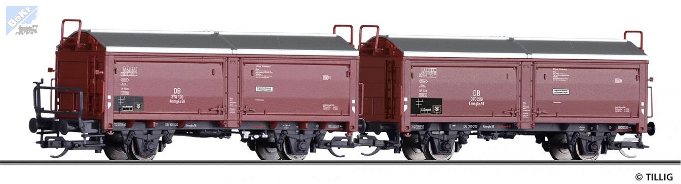 Tillig 01032 Set dvou 2-osých uzavřených vozů Kmmgks58 s posuvnou střechou DB