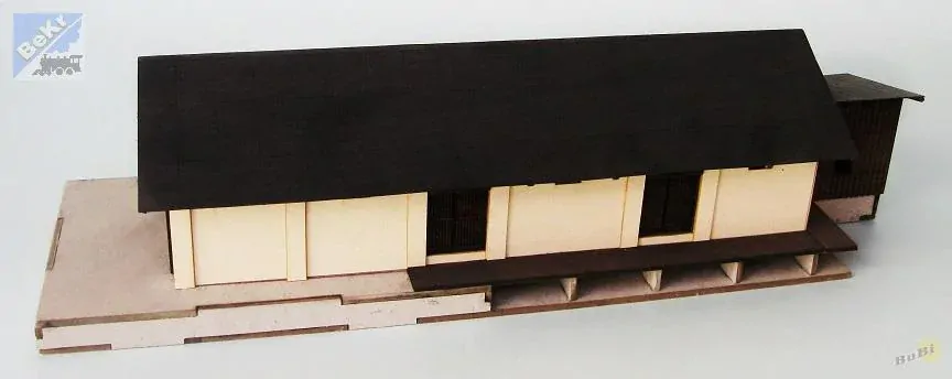 BuBi-model N60010 Skladiště Domašov nad Bystřicí, 285 x 68 x 57 mm, barvená stavebnice Laser-Cut