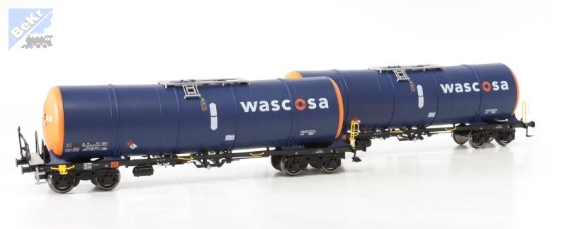 Igra 96210020 Set dvou 4-osých kotlových vozů Zacns 88 Wascosa Oranžovo modrá 2, CZ - WASCO !!! AKCE !!!