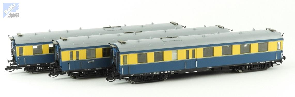 Kuehn-modell 42135A Set tří osobních 4-osých vozů 1x BC4i-35a, 2x C4i-35a) S-bahn Altenberg DR