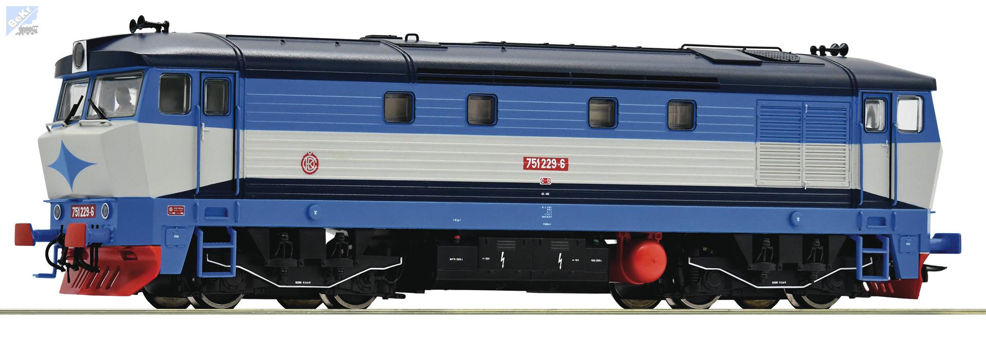 Roco 70925 Dieselová lokomotiva 751 229-6 ČD Zamračená se zvukem !!! AKCE !!!