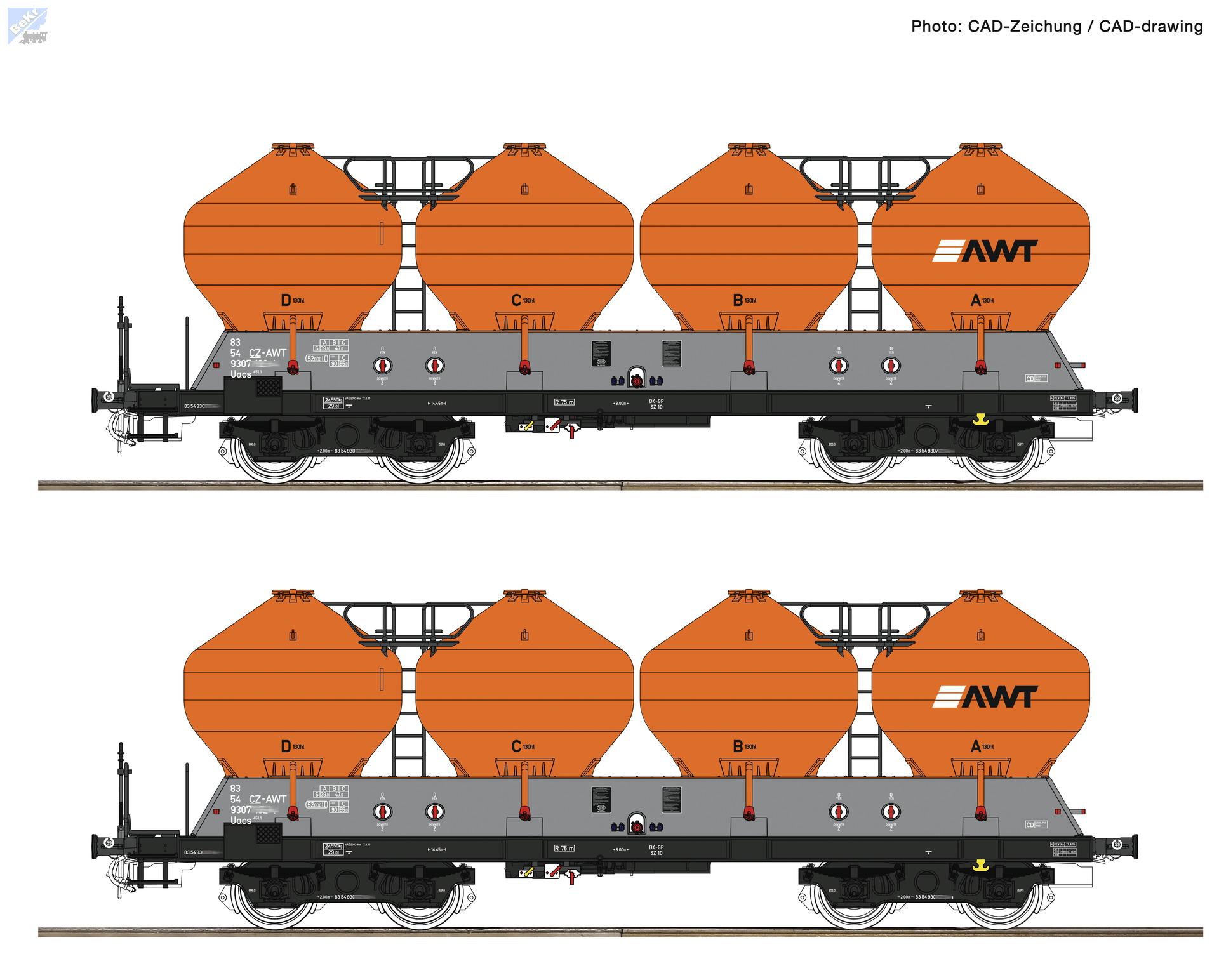 Roco 77002 Set dvou nádobových 4-osých vozů Raj CZ - AWT