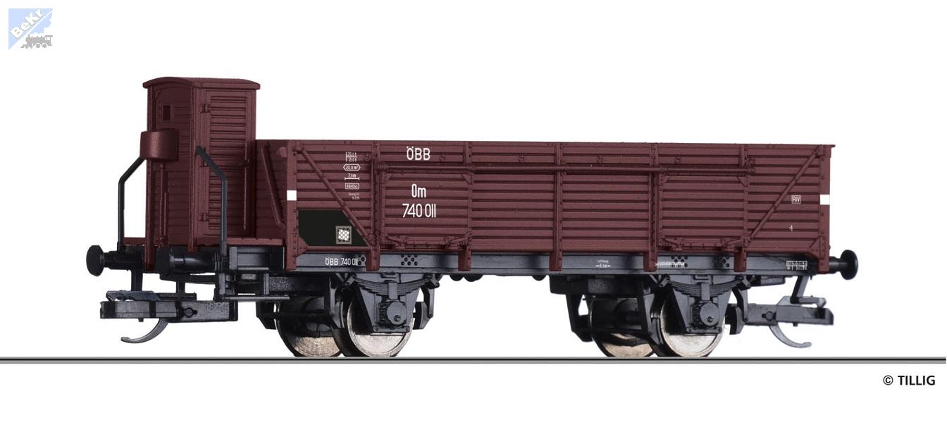 Tillig 17627 Otevřený 2-osý vůz Om s brzdařskou budkou ÖBB