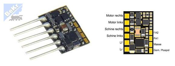 Zimo Elektronik MX615N lokomotivní miniaturní dekodér s NEM651, 6-pin