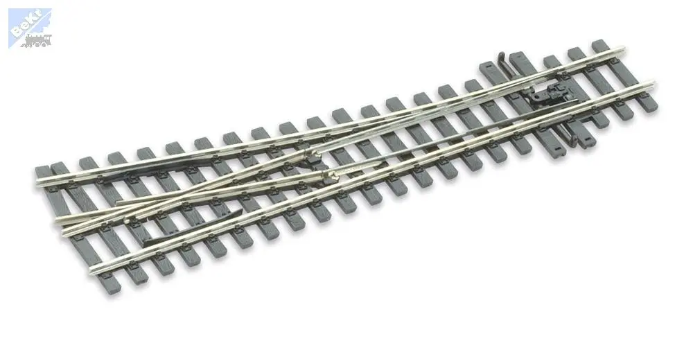 Peco SL-E1495 Rovná výhybka na dřevěných pražcích s vodivou srdcovkou, pravá 10°, R 508 mm, délka 160 mm