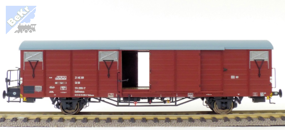 Exact-train 20474 Uzavřený 2-osý vůz Gehhmmss s brzdařskou plošinou Expresswagen DR