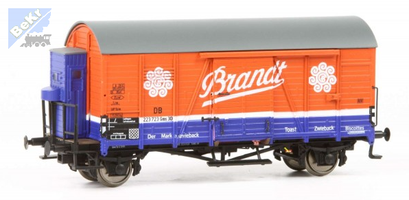 Exact-train 20799 Uzavřený 2-osý vůz Gms s brzdařskou budkou a nákladem dřevěných sudů Brandt DB