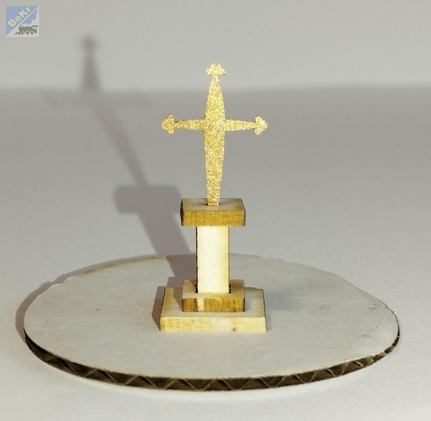 BuBi-model N70003 Boží muka, 10 x 10 x 28 mm, hotový, sestavený a nabarvený model