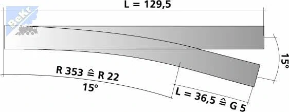 Tillig 83328 EW 1 výhybka rovná pravá s vodivou srdcovkou 15°/R353mm, délka 129,5 mm
