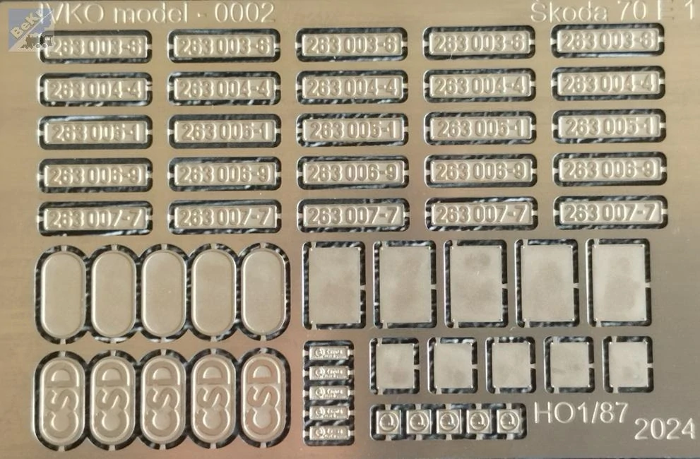 IVKO model 0002 Leptané doplňky na elektrickou lokomotivu Škoda 70 E 1, 263, ČSD / ZSSK (ŽSR)