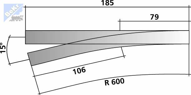 Tillig 82430 Stavebnice rovné výhybky levá R600 mm/15°, délka 185 mm