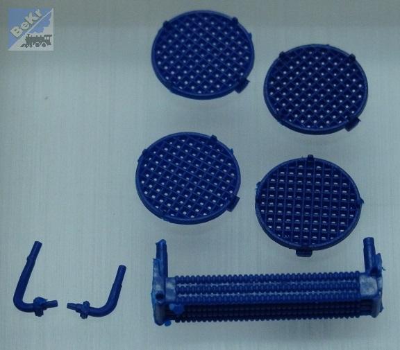 Roco 140523 Střešní chladič 1ks, mřížka ventilátoru modrá barva 4ks Brejlovec