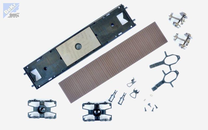 Bramos 7500 01 Stavebnice 4-osého plošinového vozu Pao bez klanic, podvozky, 26 2.8 - nová forma, bez obtisku