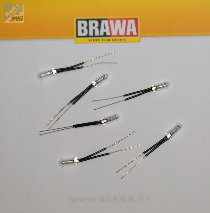 Brawa 0004556.00 Mikrožárovka čirá 2,3 x 6,3 mm s vodiči délka cca 20 mm, 16 V/15 mA, 1ks