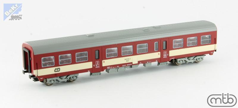 MTB 043032 Přípojný 4-osý vůz Bhfn k motorovým vozům 842 a 843 ČD